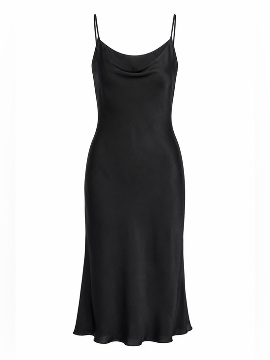 Natalie Busby Dresses & Skirts - Natalie Busby Women's L Black 100% Cupro Slip Maxi Dress 90s Minimalist